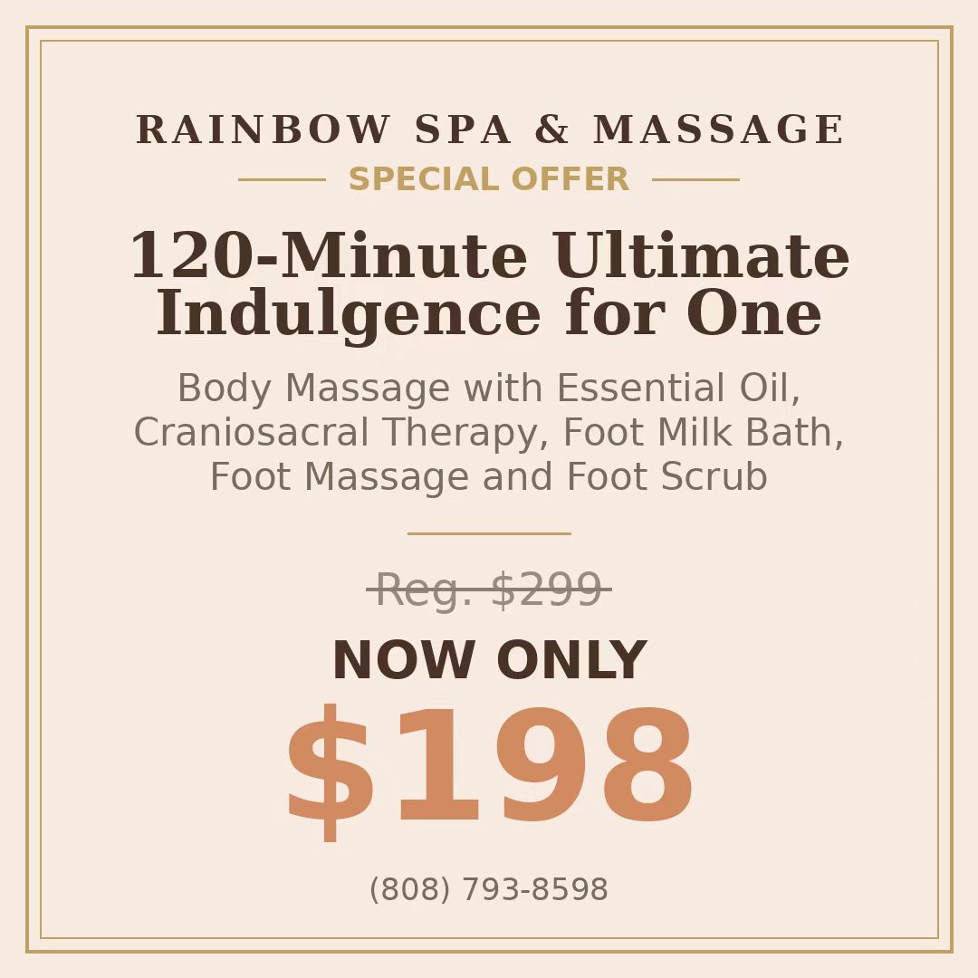 120-Minute Ultimate Indulgence for One, special price $198