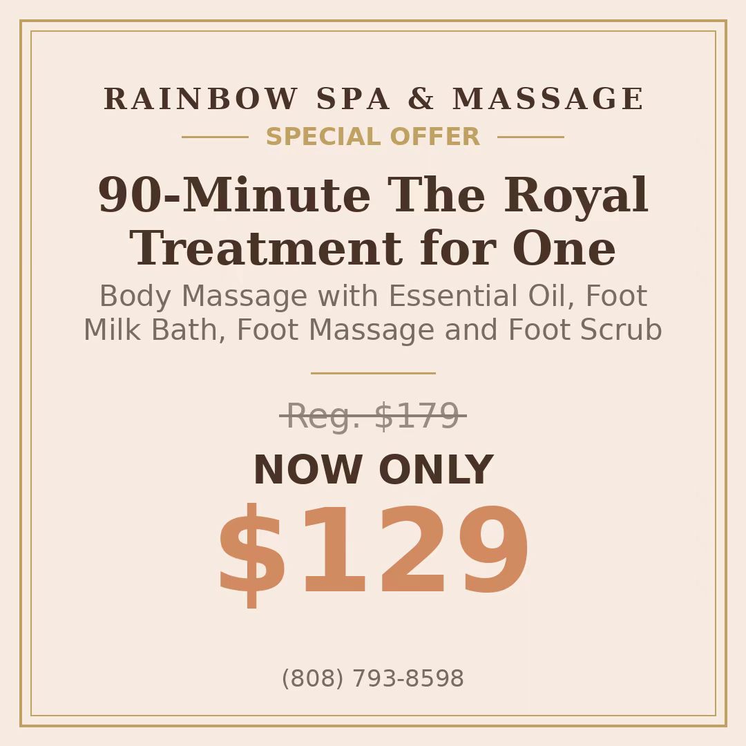 90-Minute Royal Treatment for One, special price $129